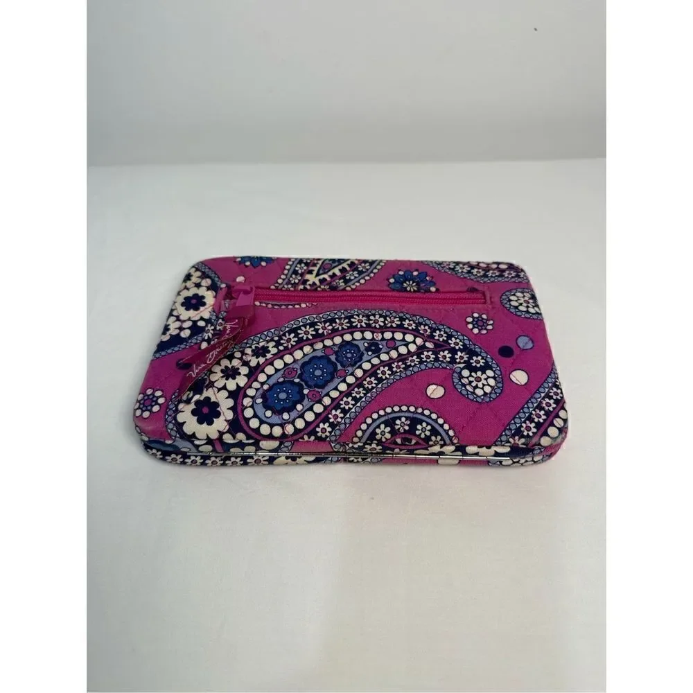 Vera Bradley paisley printed purple,blue & white snap open wallet.  #9-0245